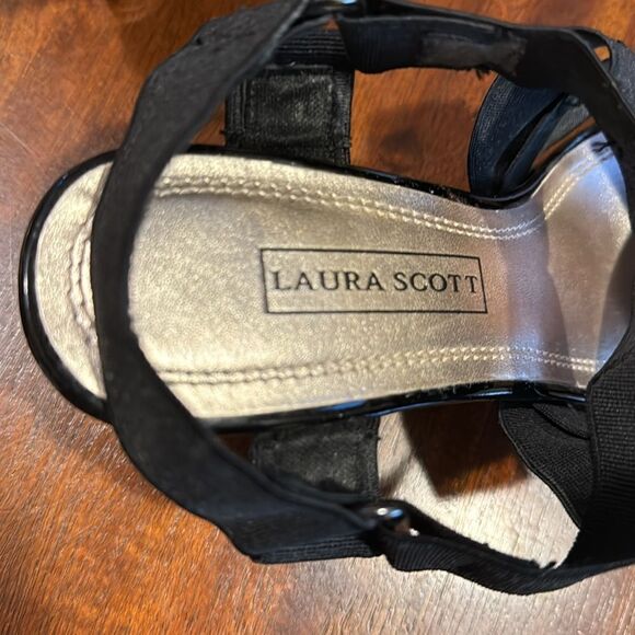 Laura Scott Nantucket Wedge Slingback Sandals Heel Size 6M - Picture 6 of 11